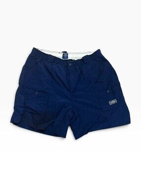 Mens  Aftco Fishing Shorts Elastic Waist Size 44 Boating Casual Navy Blue